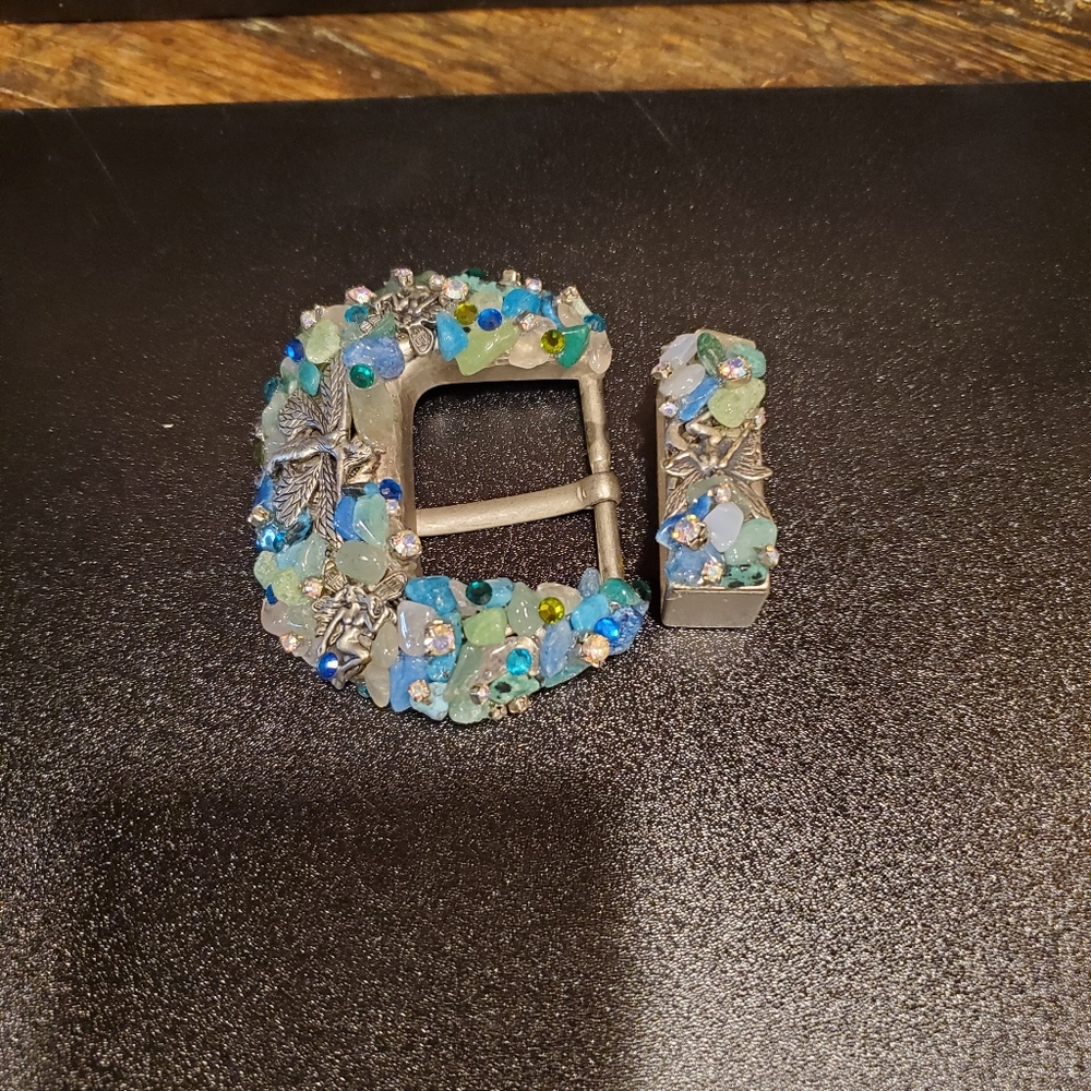 Handmade custom one of a kind crystal belt buckles